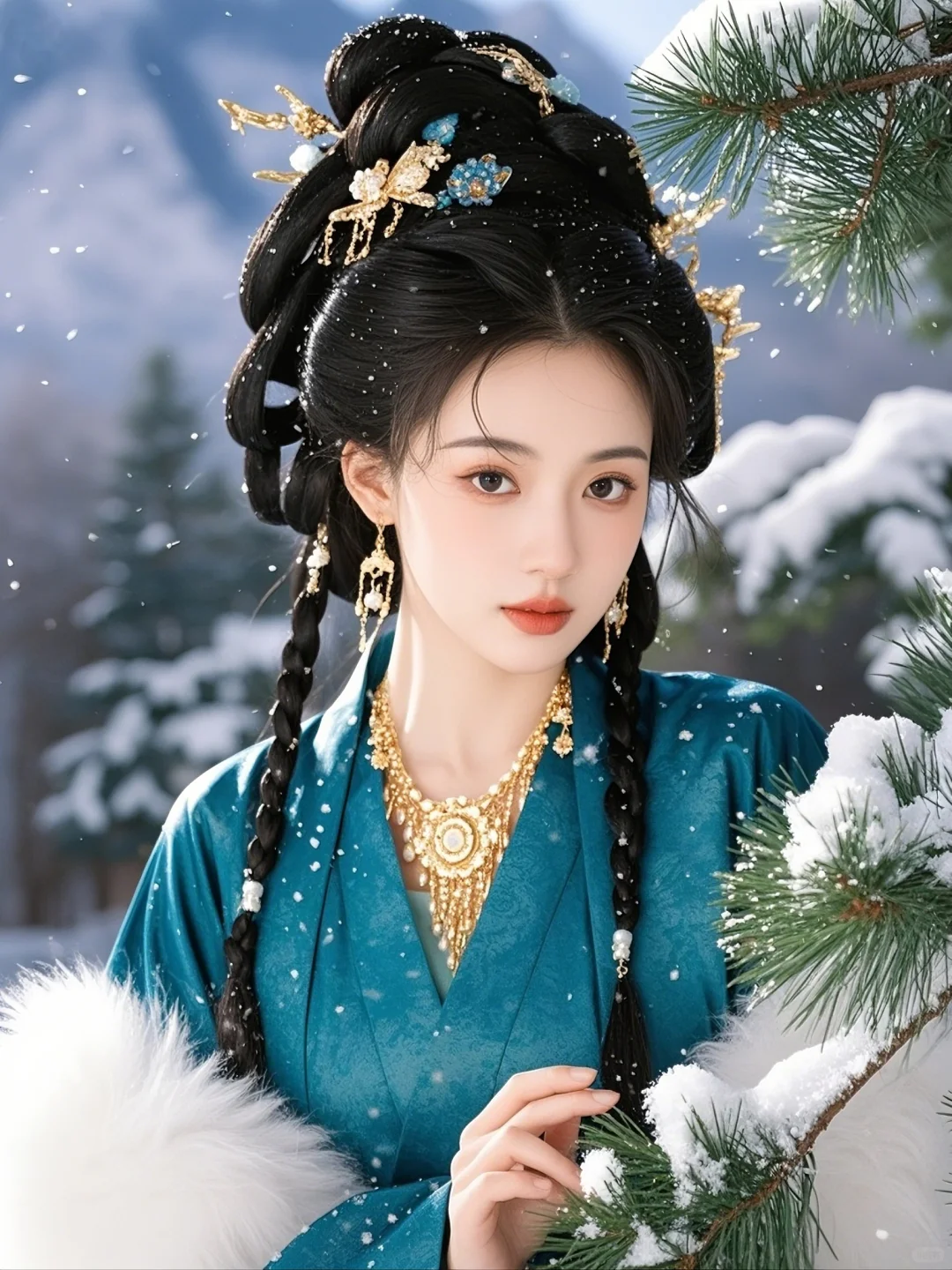 雪天里的古装美人，美得不要不要的！