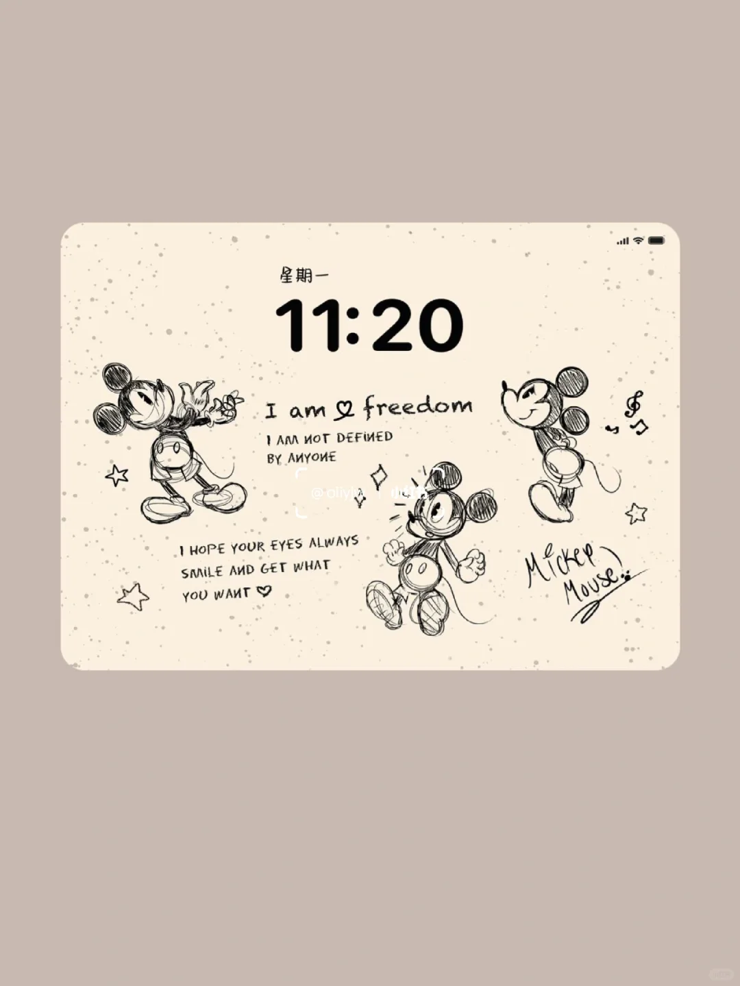 INS风简约可爱Mickey | 正念平板壁纸