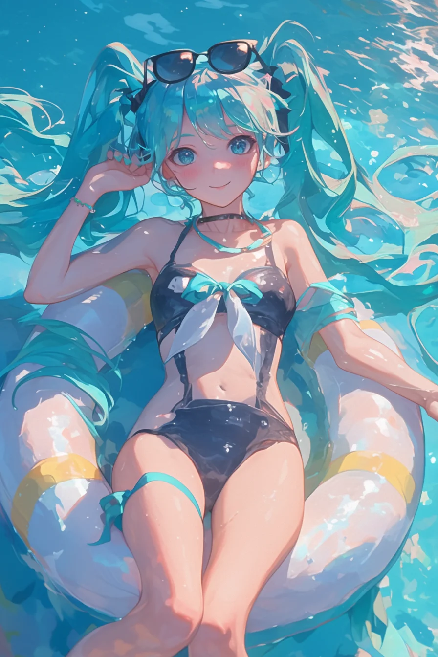 初音未来丨小时候的泳装照