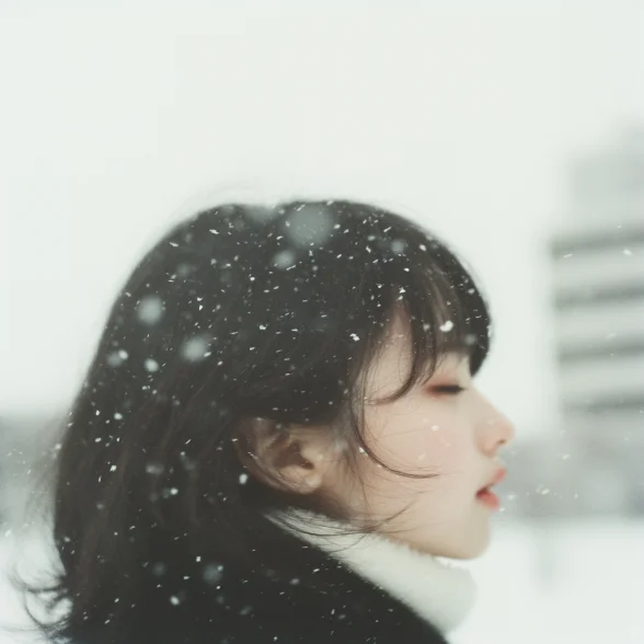 一组女生头像/雪中回眸