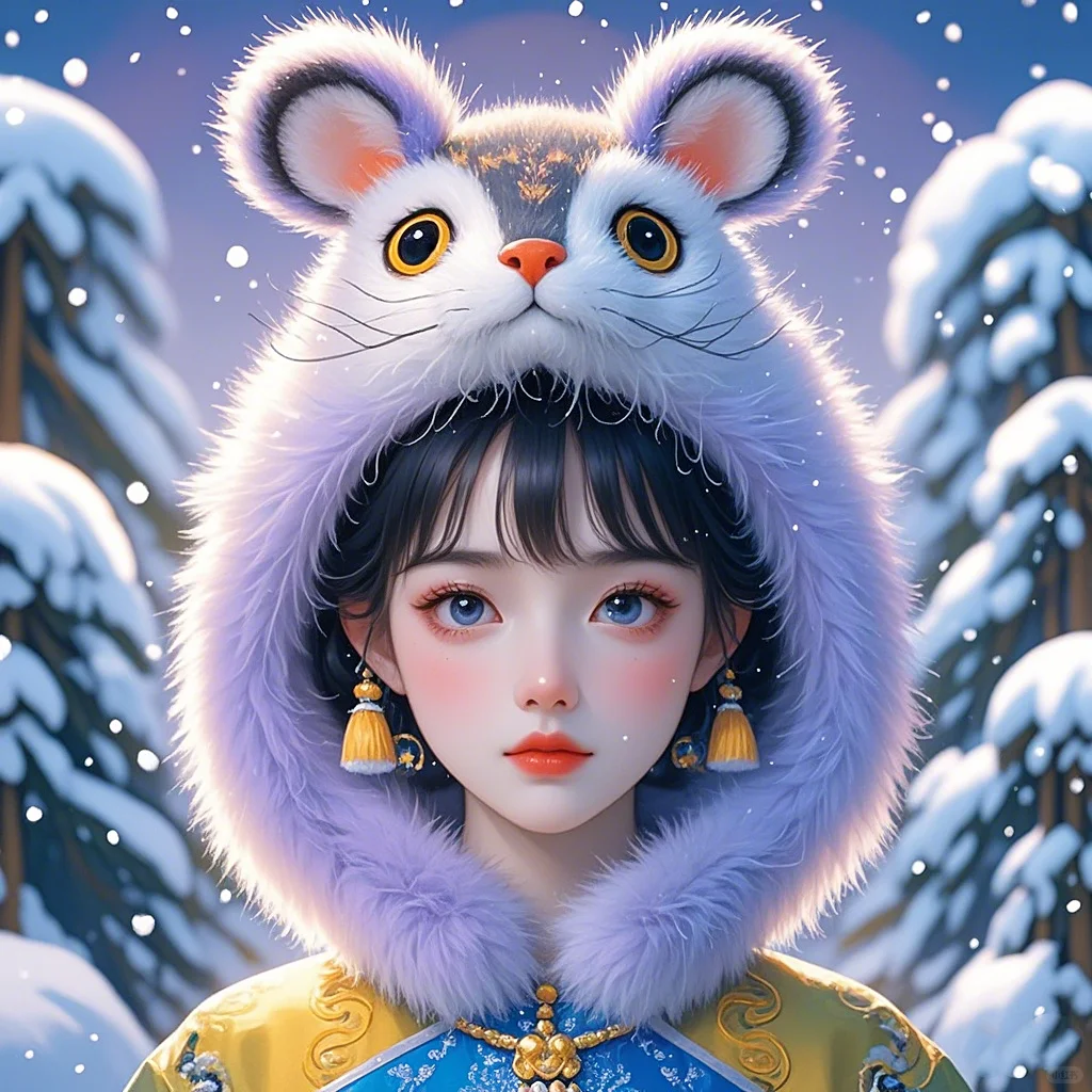 奇幻怪诞童话雪世界 国风美人头像