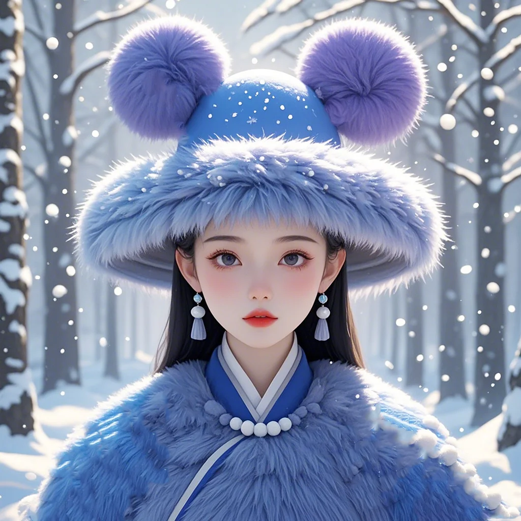 奇幻怪诞童话雪世界 国风美人头像