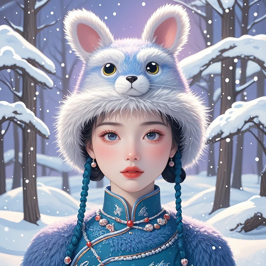 奇幻怪诞童话雪世界 国风美人头像