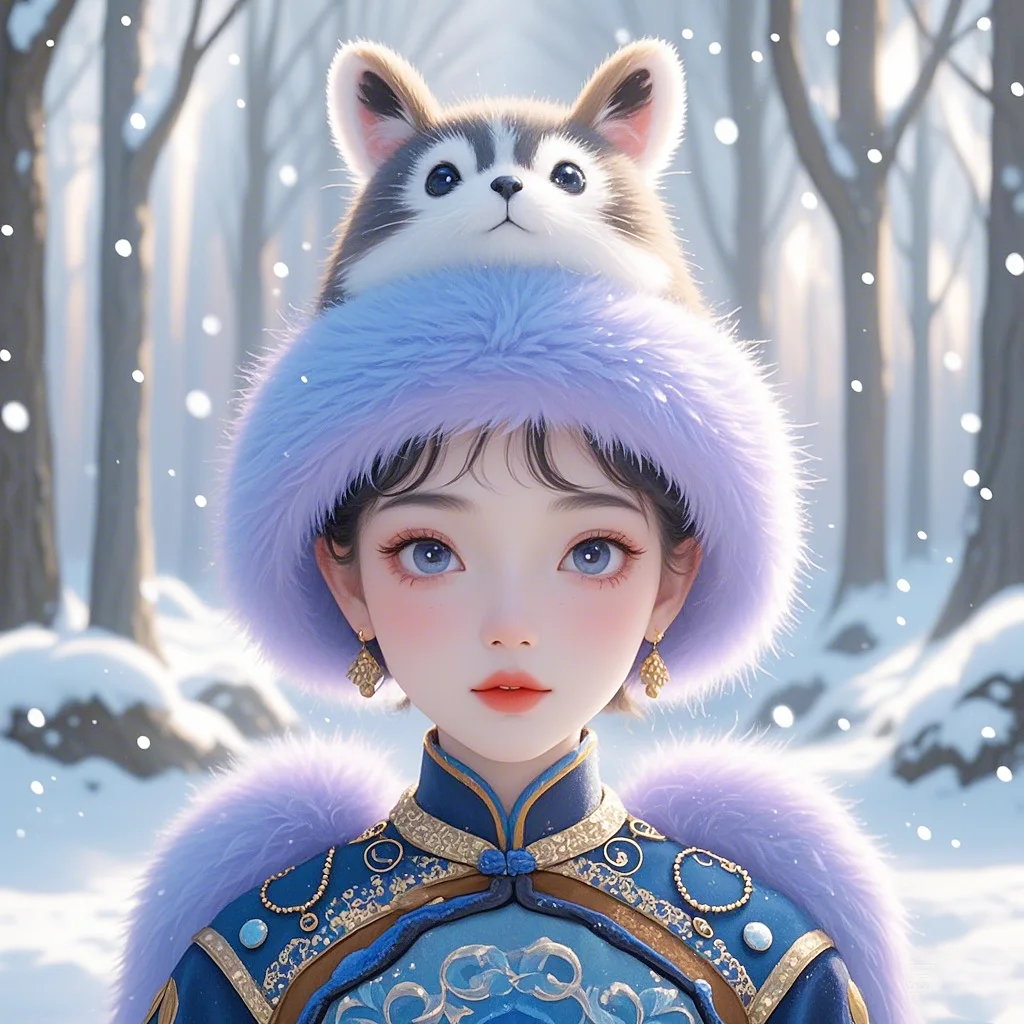 奇幻怪诞童话雪世界 国风美人头像