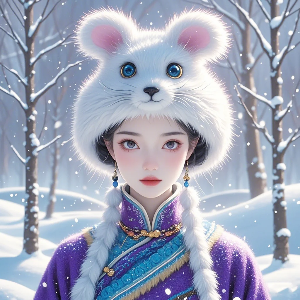 奇幻怪诞童话雪世界 国风美人头像