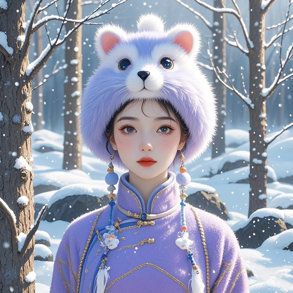 奇幻怪诞童话雪世界 国风美人头像