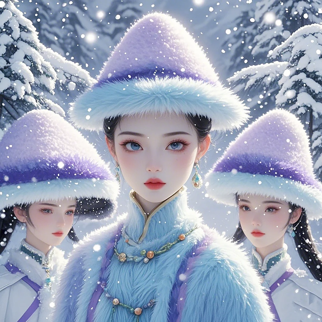 奇幻怪诞童话雪世界 国风美人头像