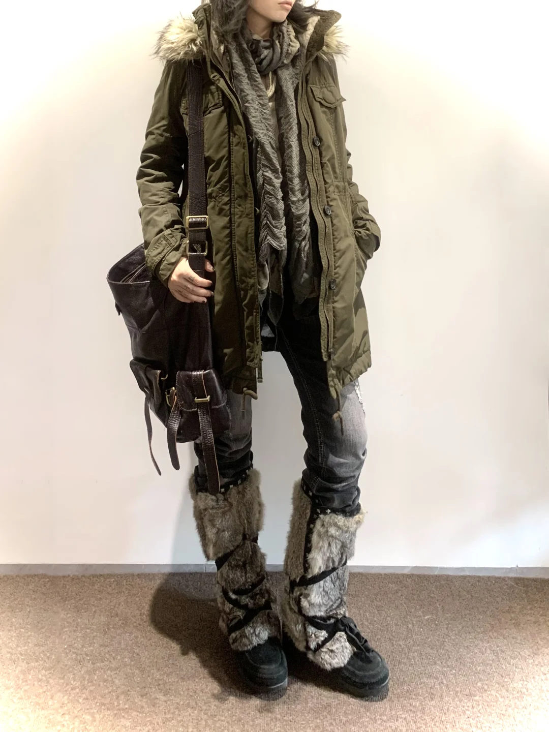 Outfit*冬日废土工装look?️复古叠穿分享