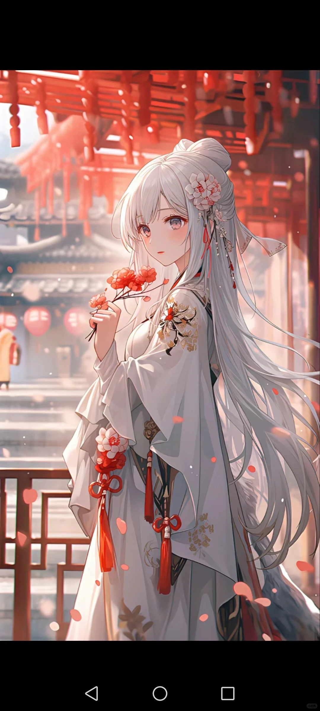 深白樱影🌸🌨| 白发樱花少女头像