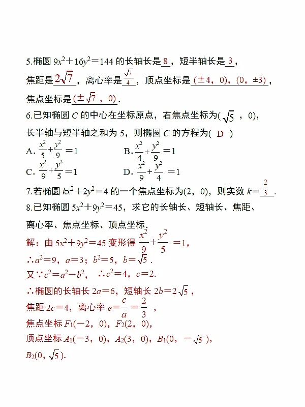 平面解析几何：椭圆知识点来啦‼️⚠️‼️