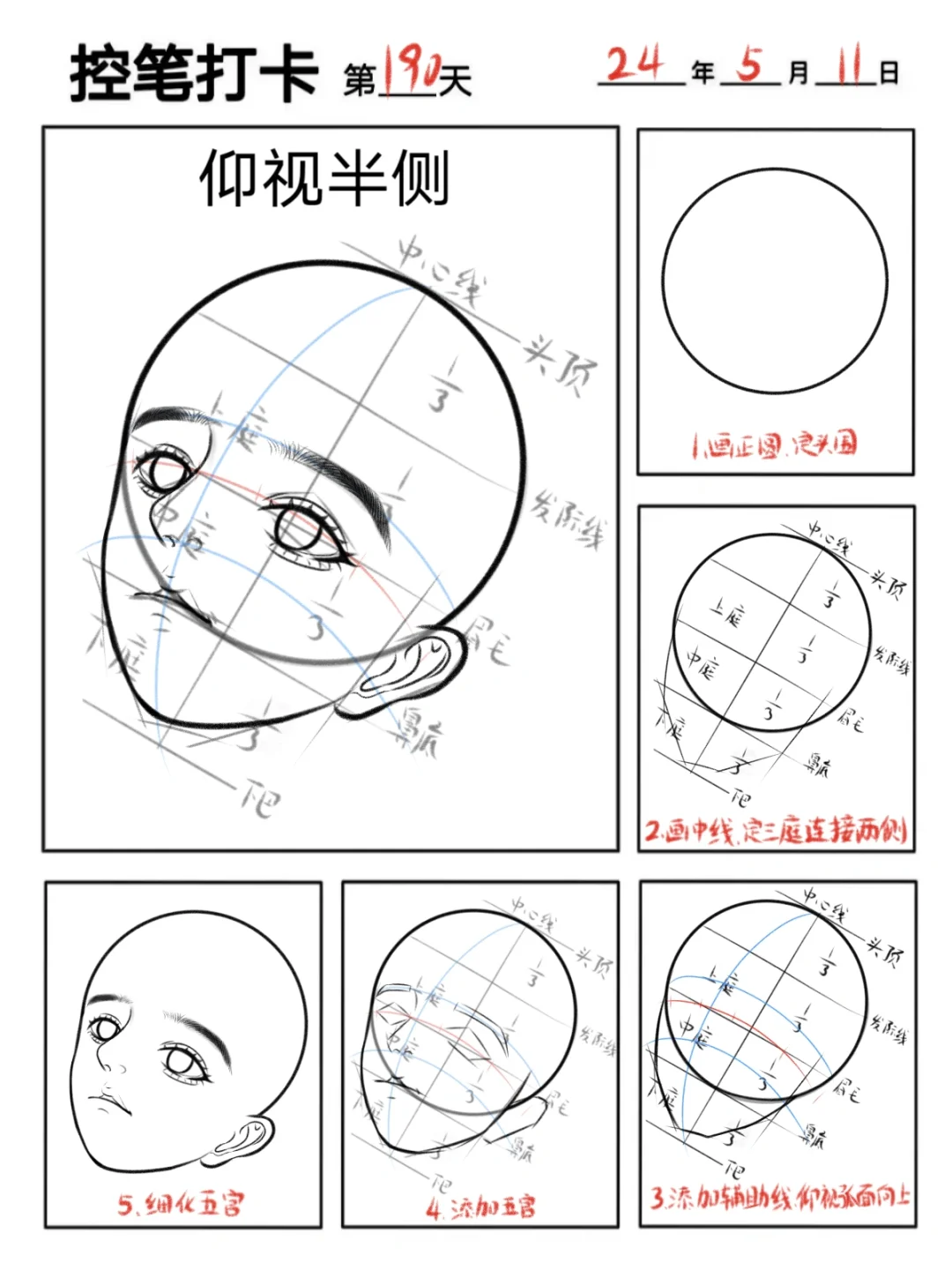 插画师怎样练成的青年头部透视合集