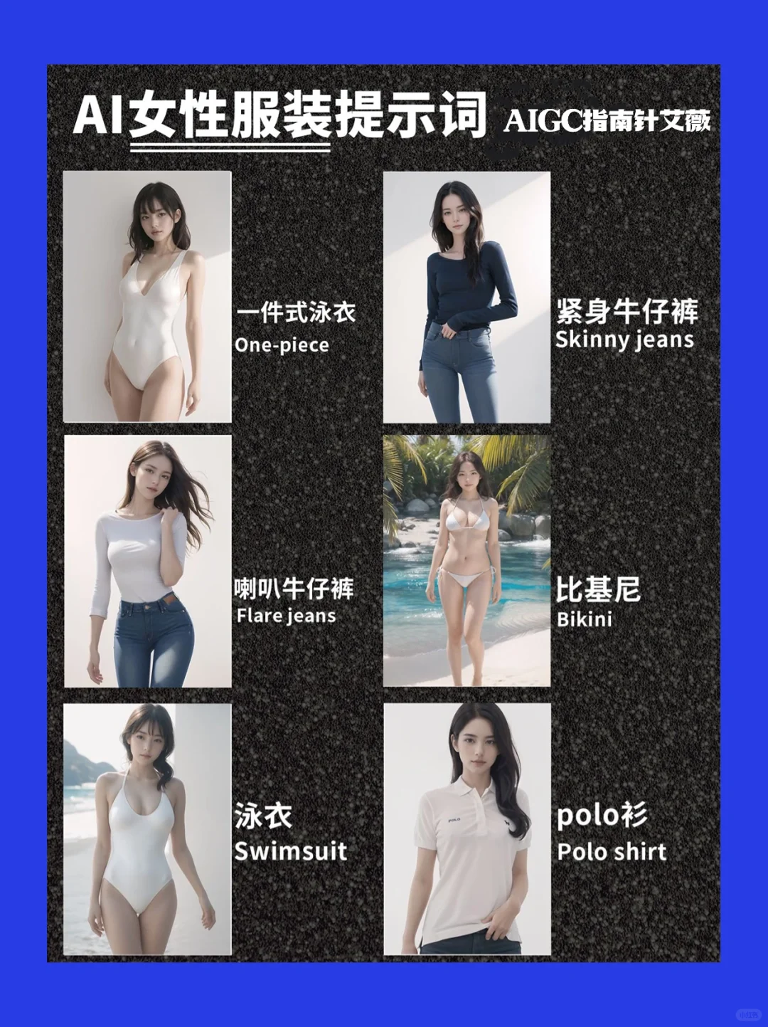 AI绘画 SD MJ通用女性服装关键词prompt