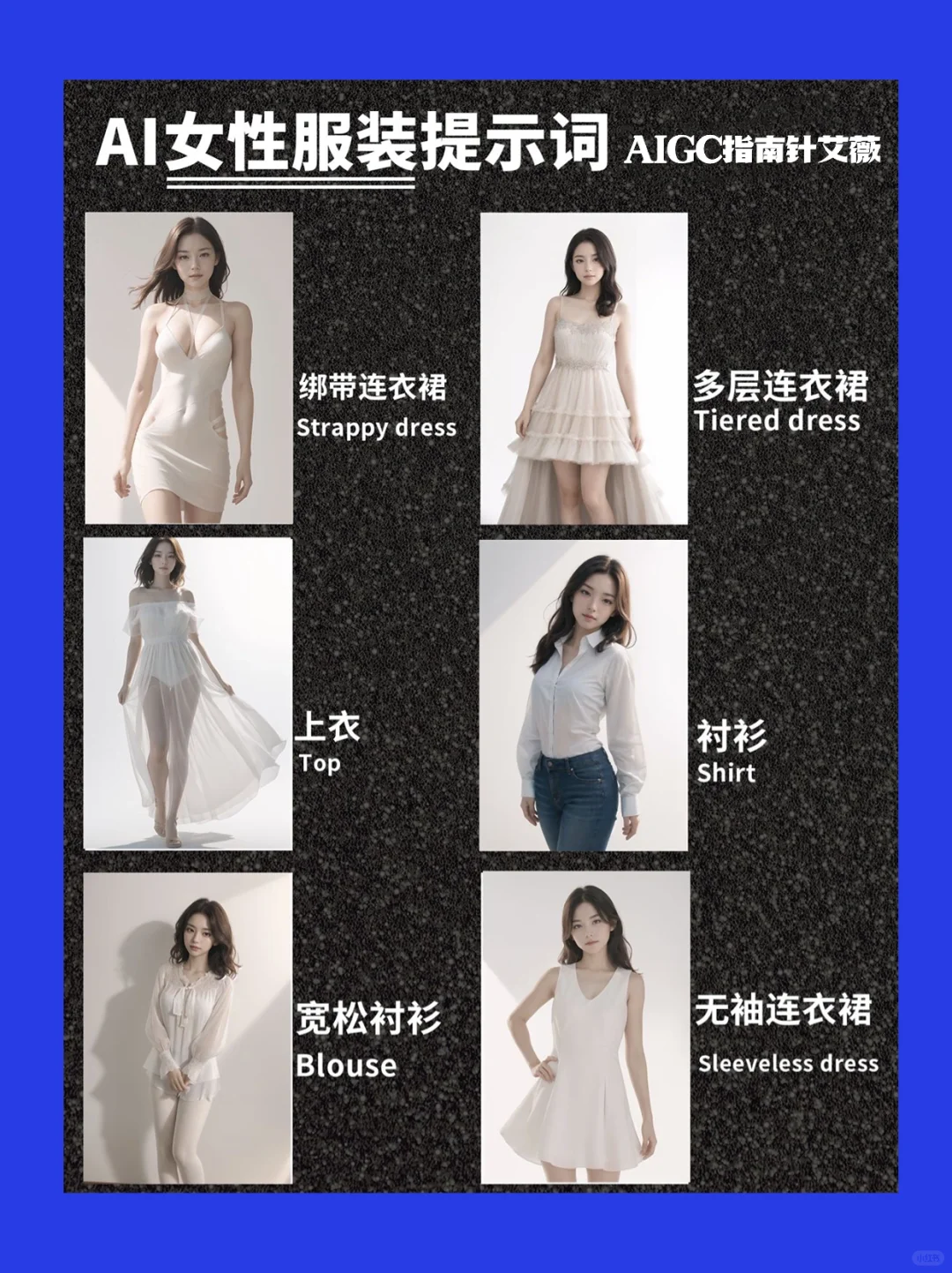 AI绘画 SD MJ通用女性服装关键词prompt