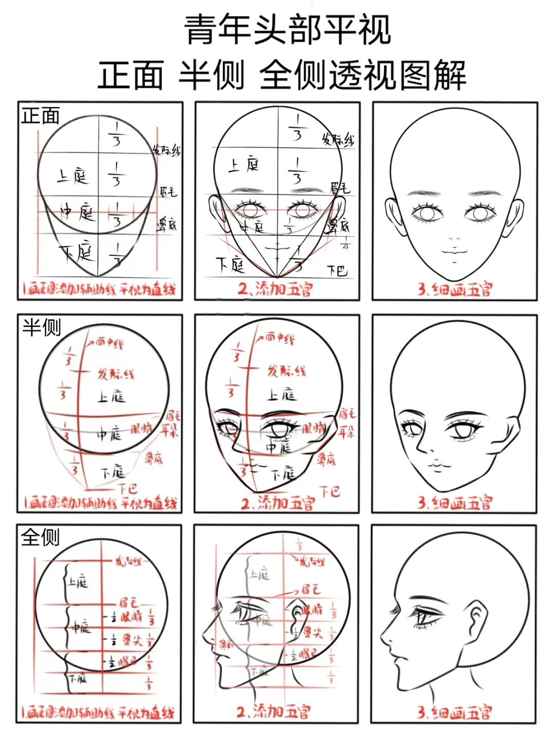 插画师怎样练成的青年头部透视合集