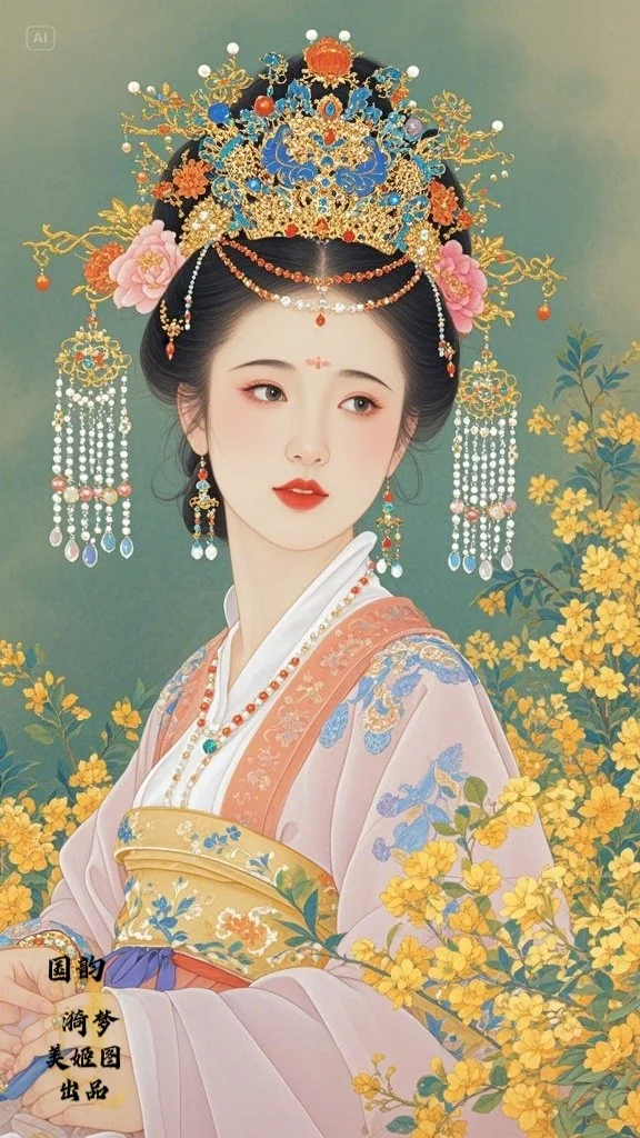 迎春花伴美人