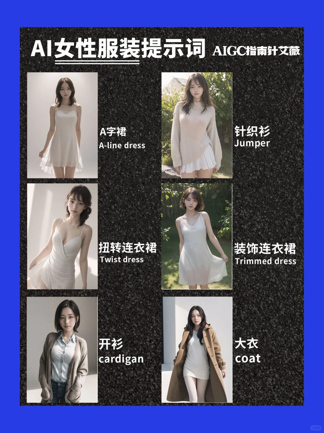 AI绘画 SD MJ通用女性服装关键词prompt