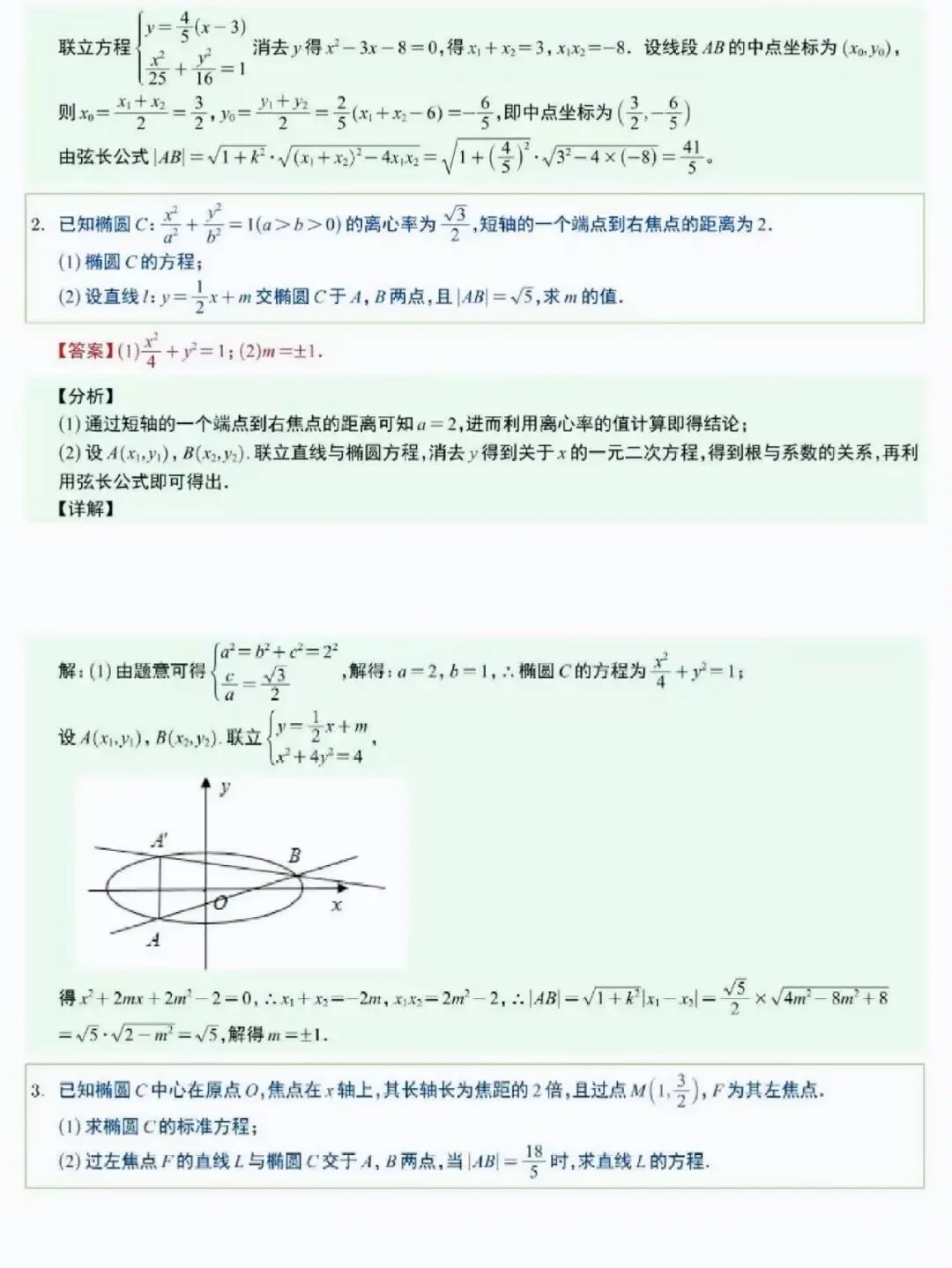 高中数学圆锥曲线翻来覆去就这12种