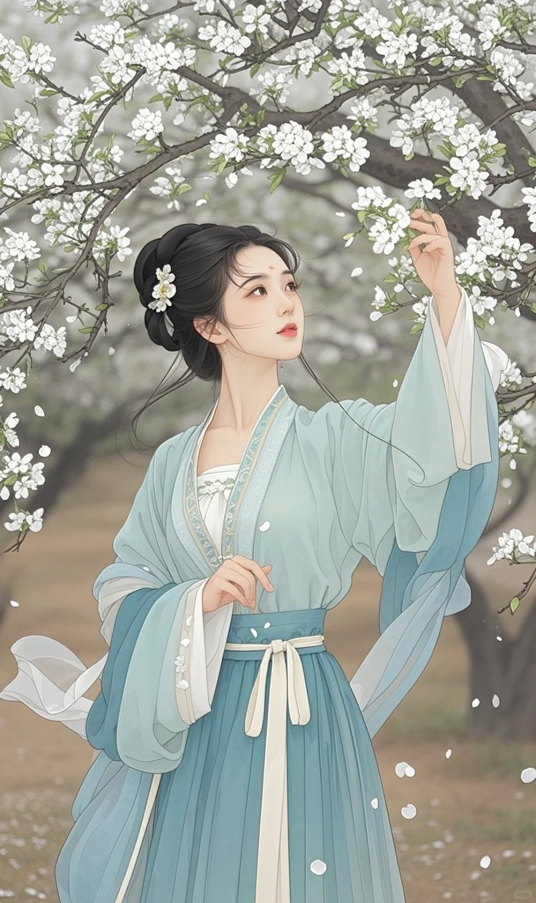 梨花落，古风美人头像