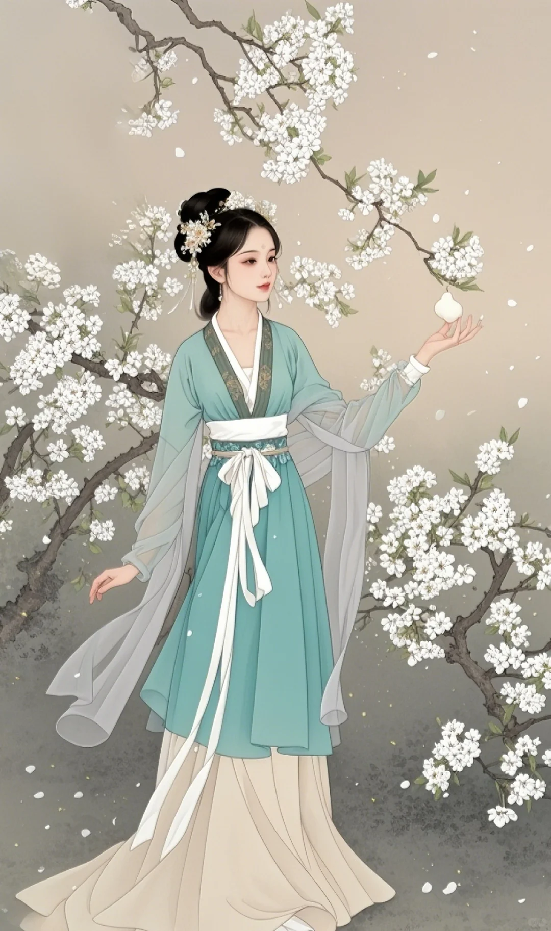 梨花落，古风美人头像