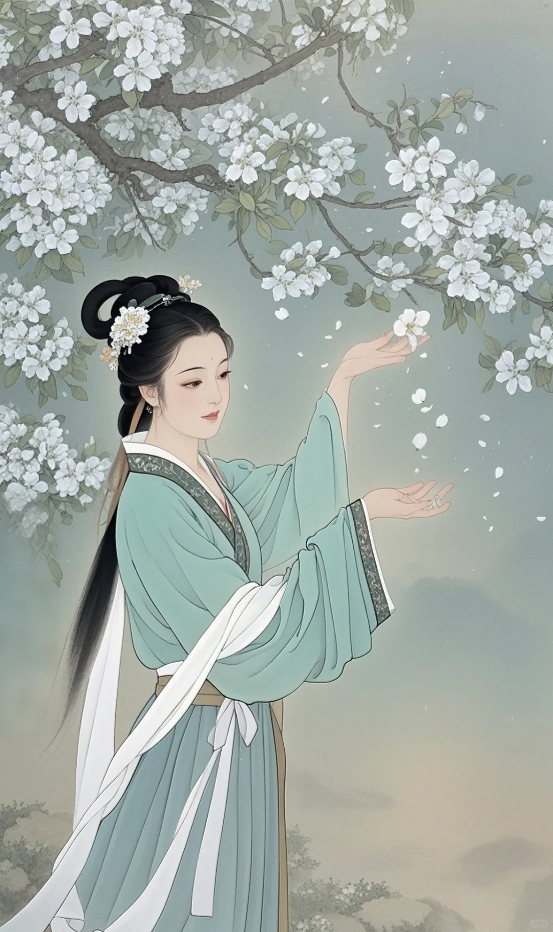 梨花落，古风美人头像