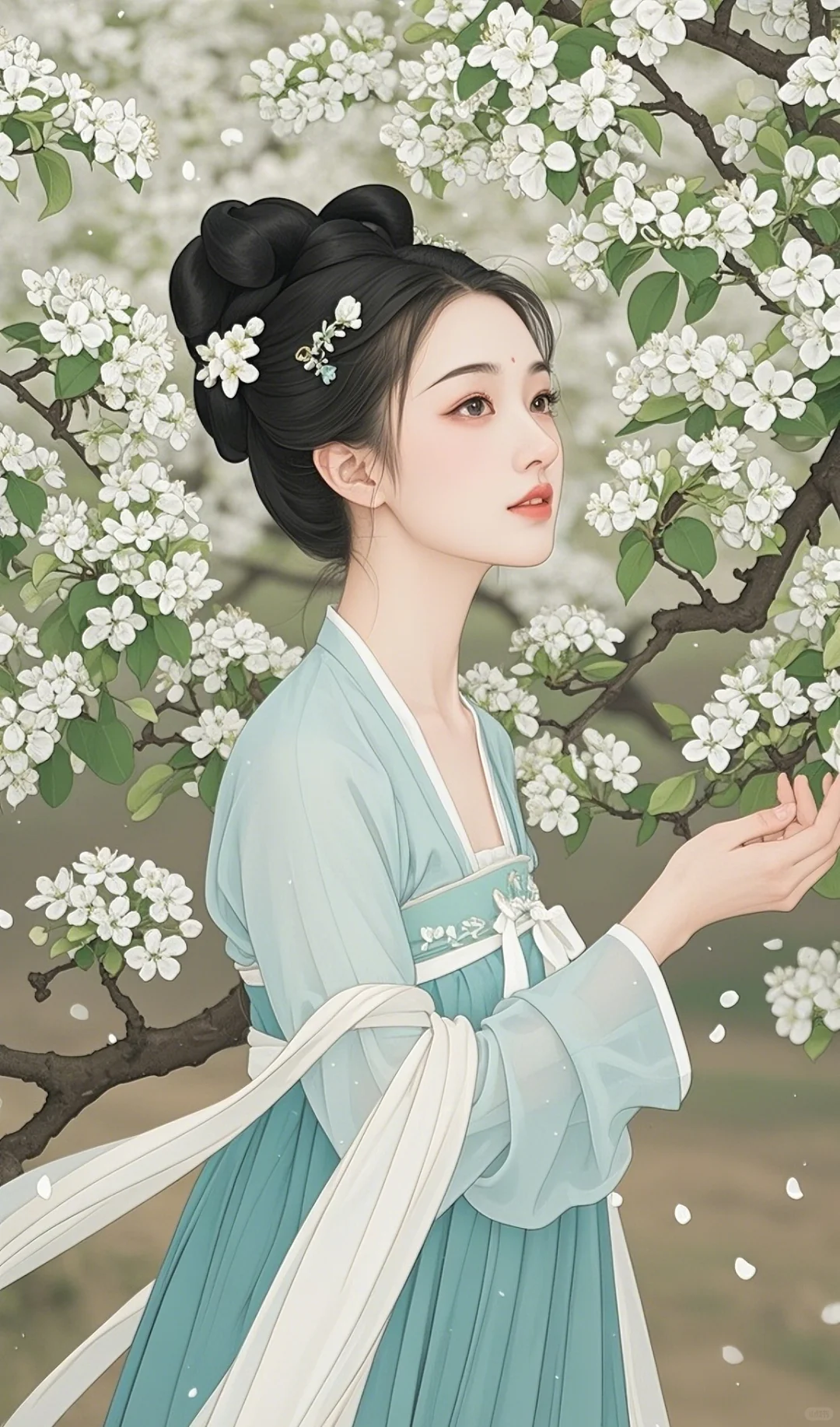 梨花落，古风美人头像