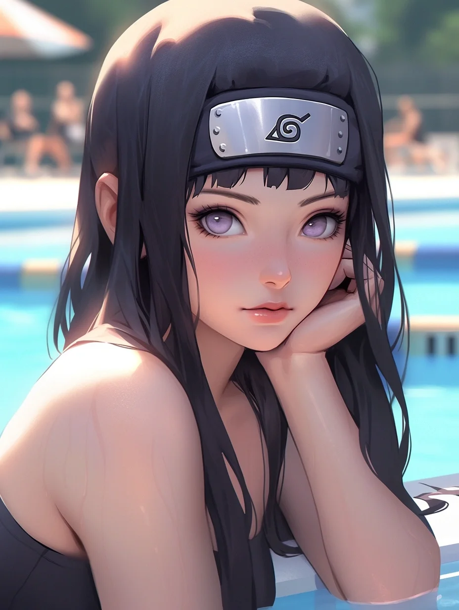 火影同人图：雏田的游泳课