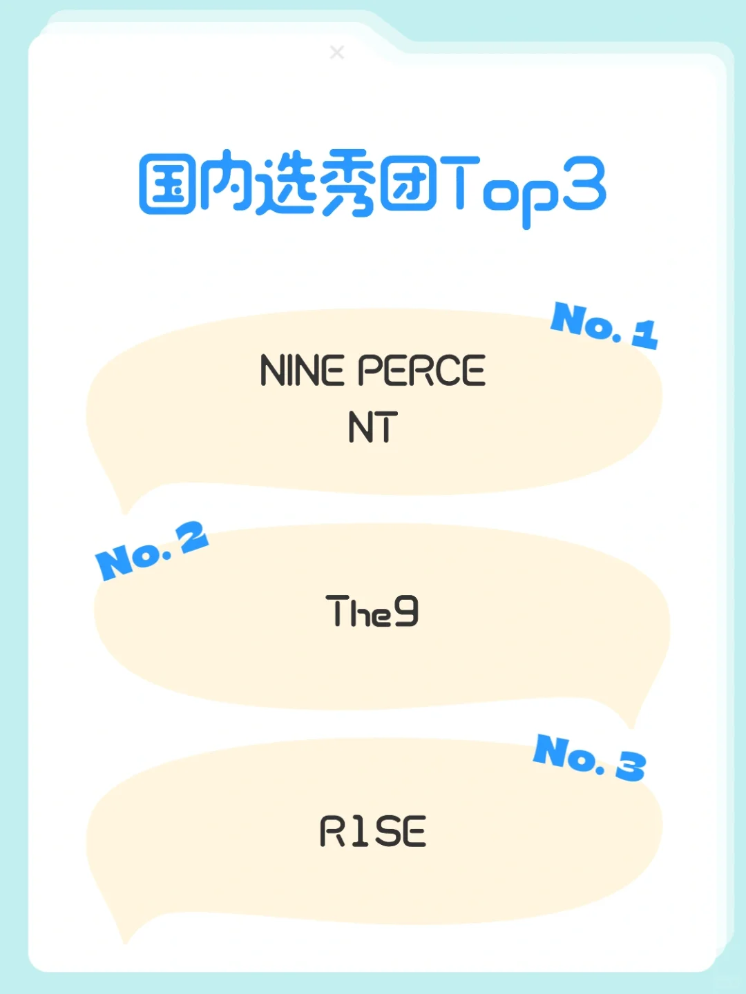 国内选秀团Top3