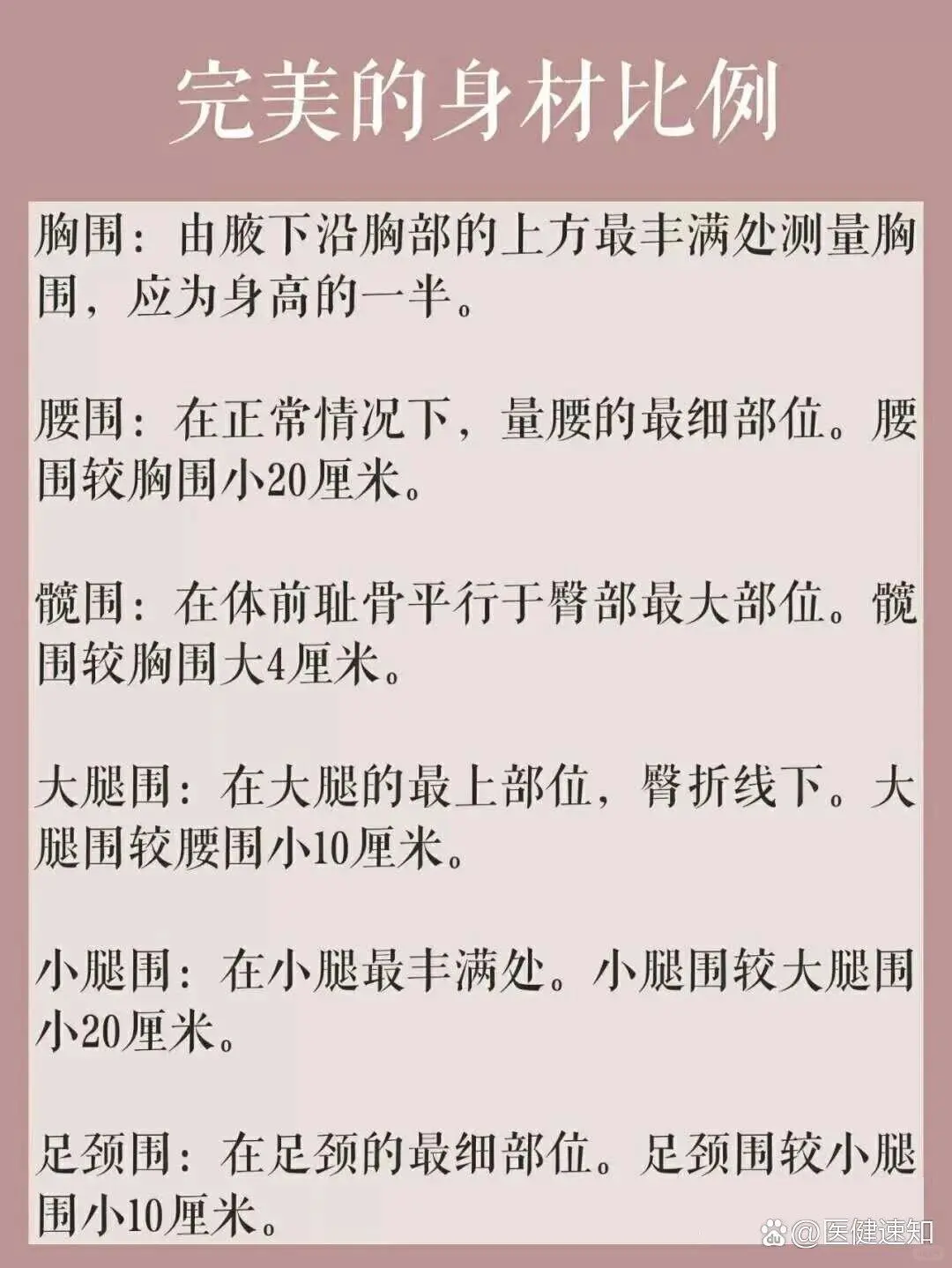 女性身材体重标准