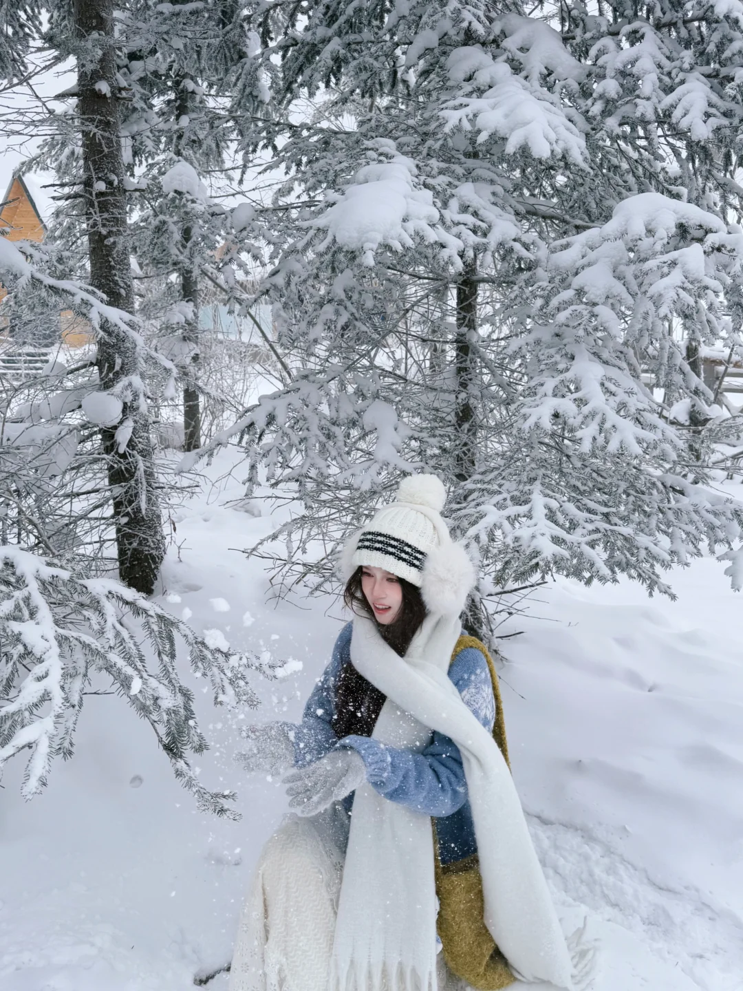 谁懂啊！80+费尔岛毛衣和雪地也太配了吧！！