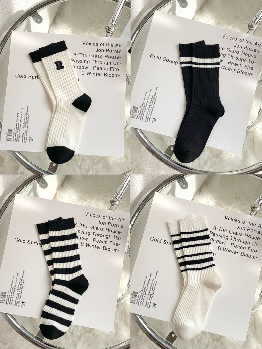 经典黑白袜子🧦超搭我的熊猫鞋~