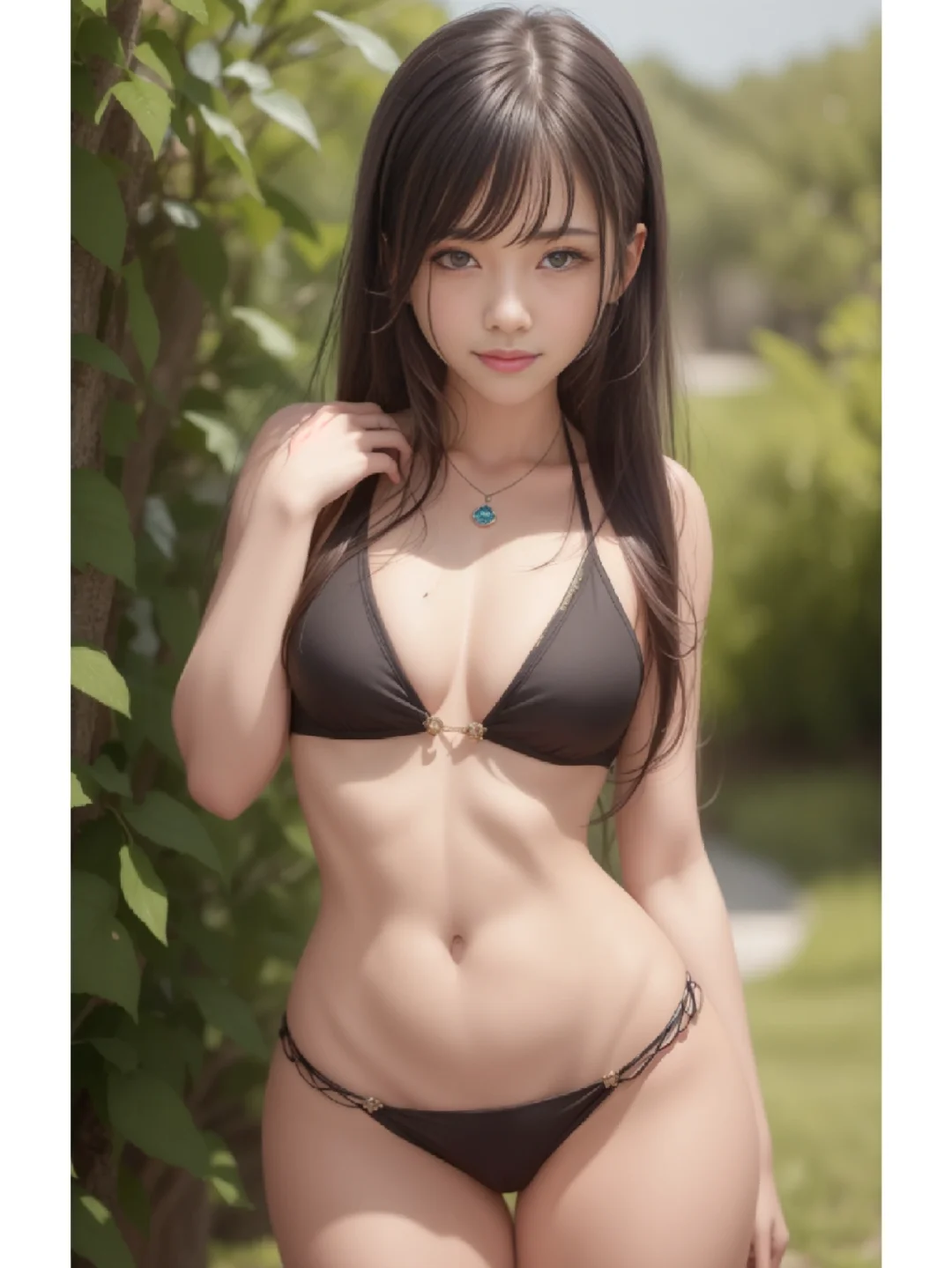 这套比基尼泳衣太好看了吧 AI girl