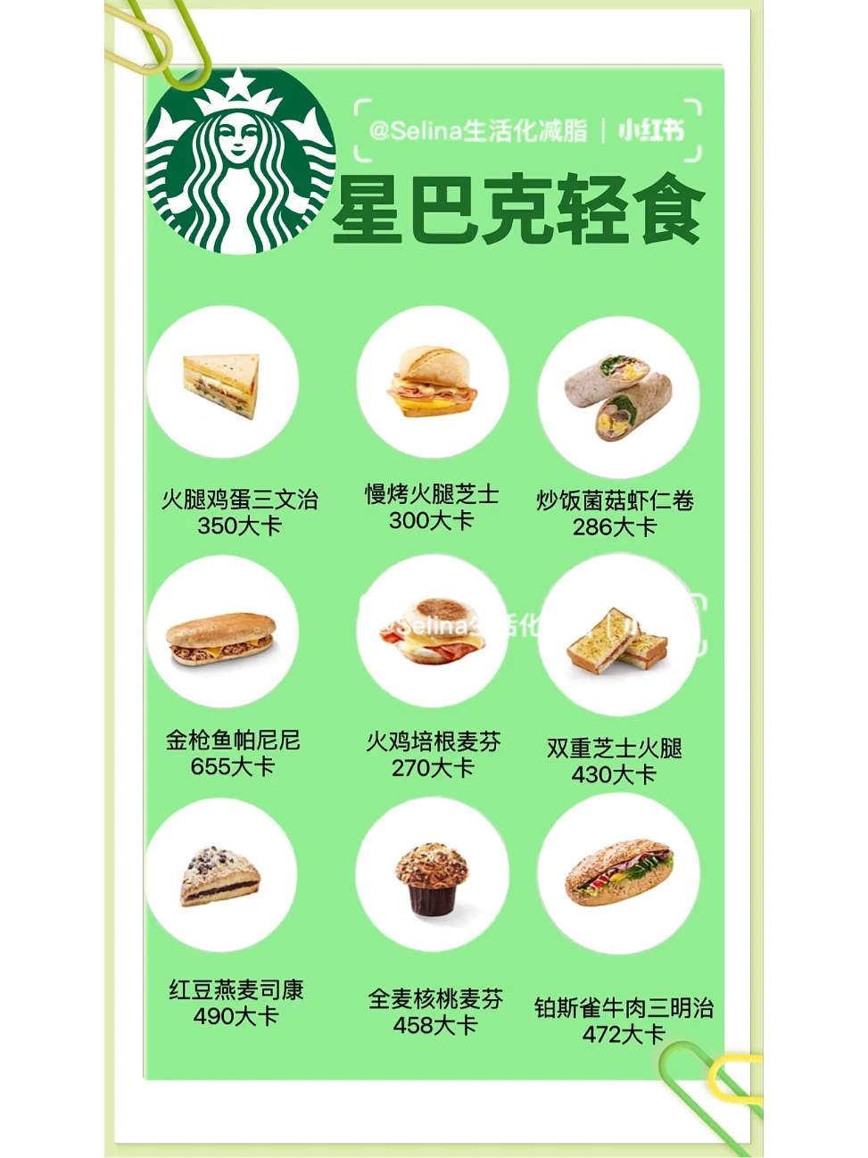 星巴克轻食热量❗️❗️减脂必看～