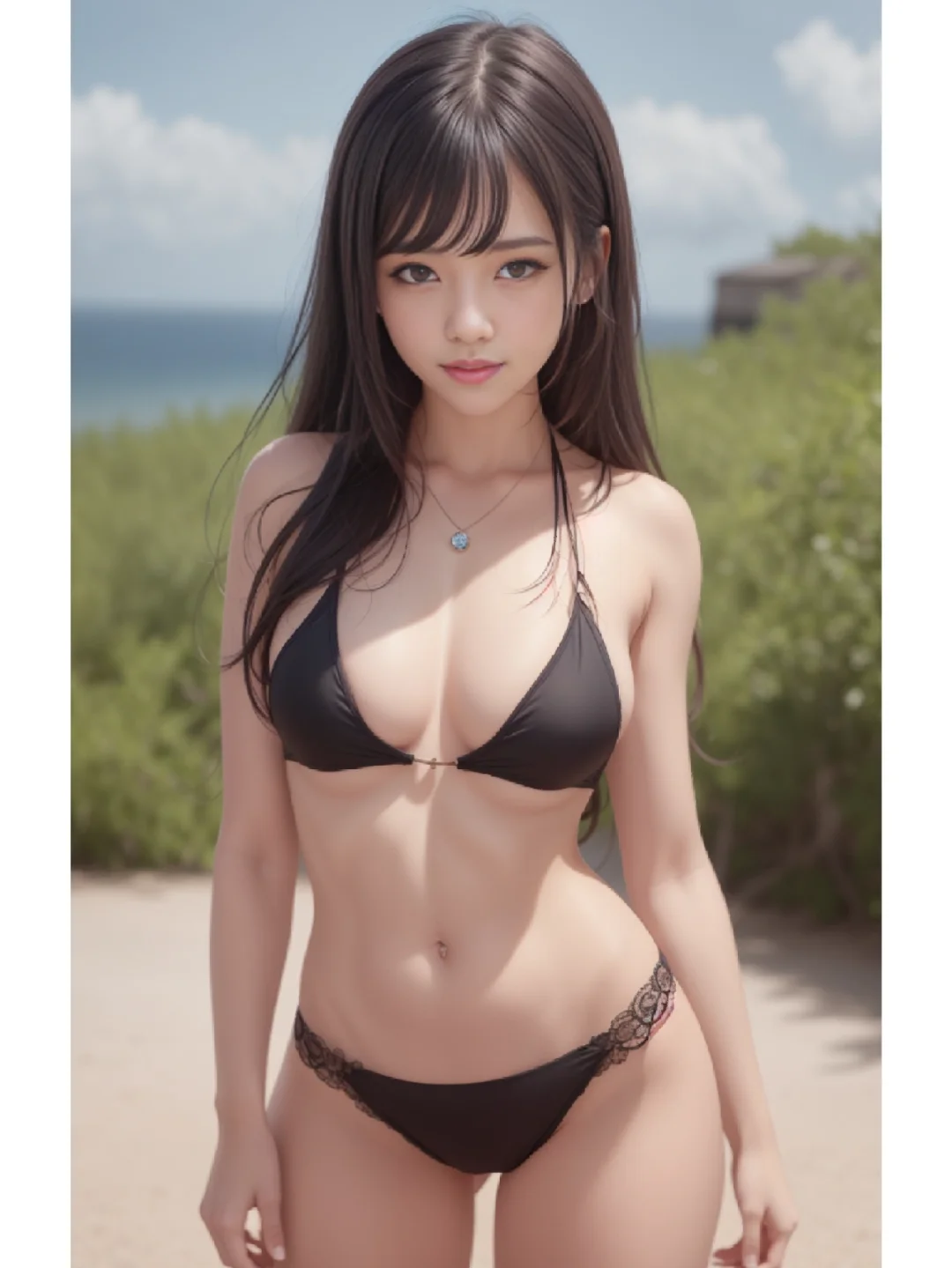 这套比基尼泳衣太好看了吧 AI girl