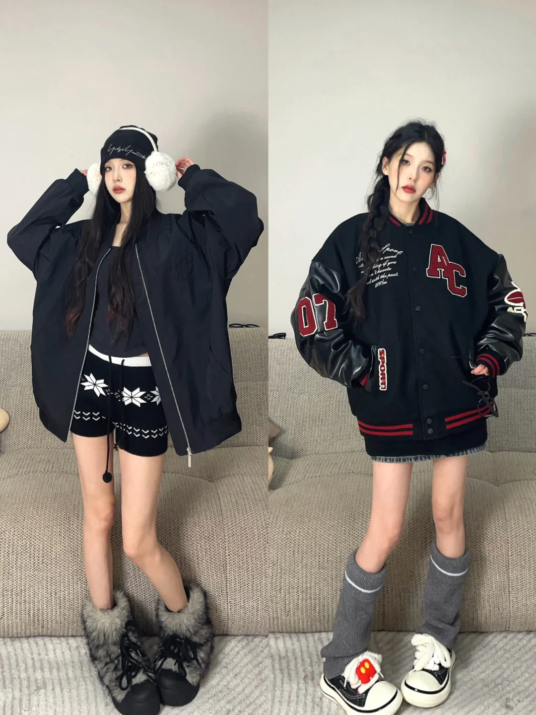 美式复古outfits*2女人一身黑，走哪都ok