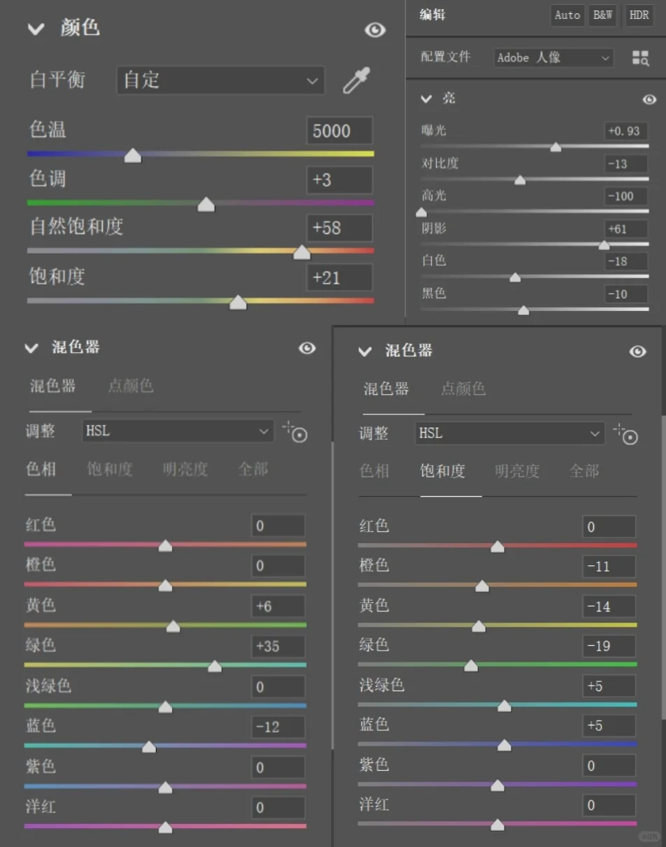 阴天也能用的日系调色教程来啦！（附参数）