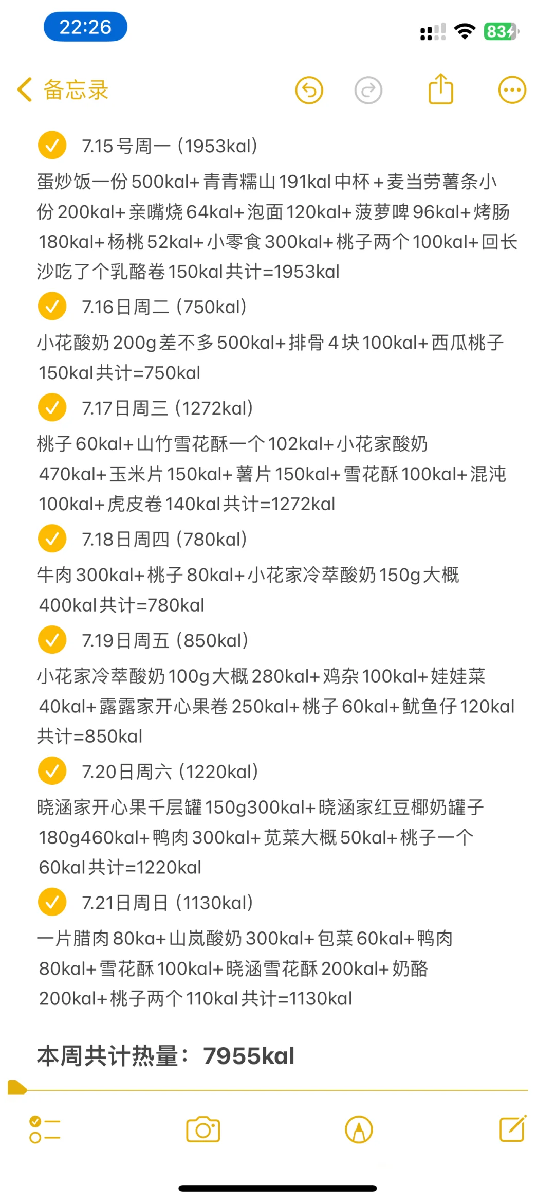 168 90斤一周热量