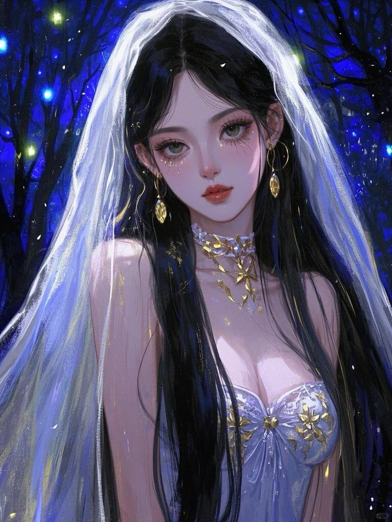 暗夜精灵，少女插画，女生头像