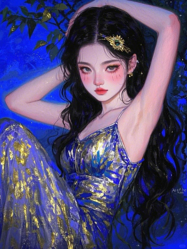 暗夜精灵，少女插画，女生头像