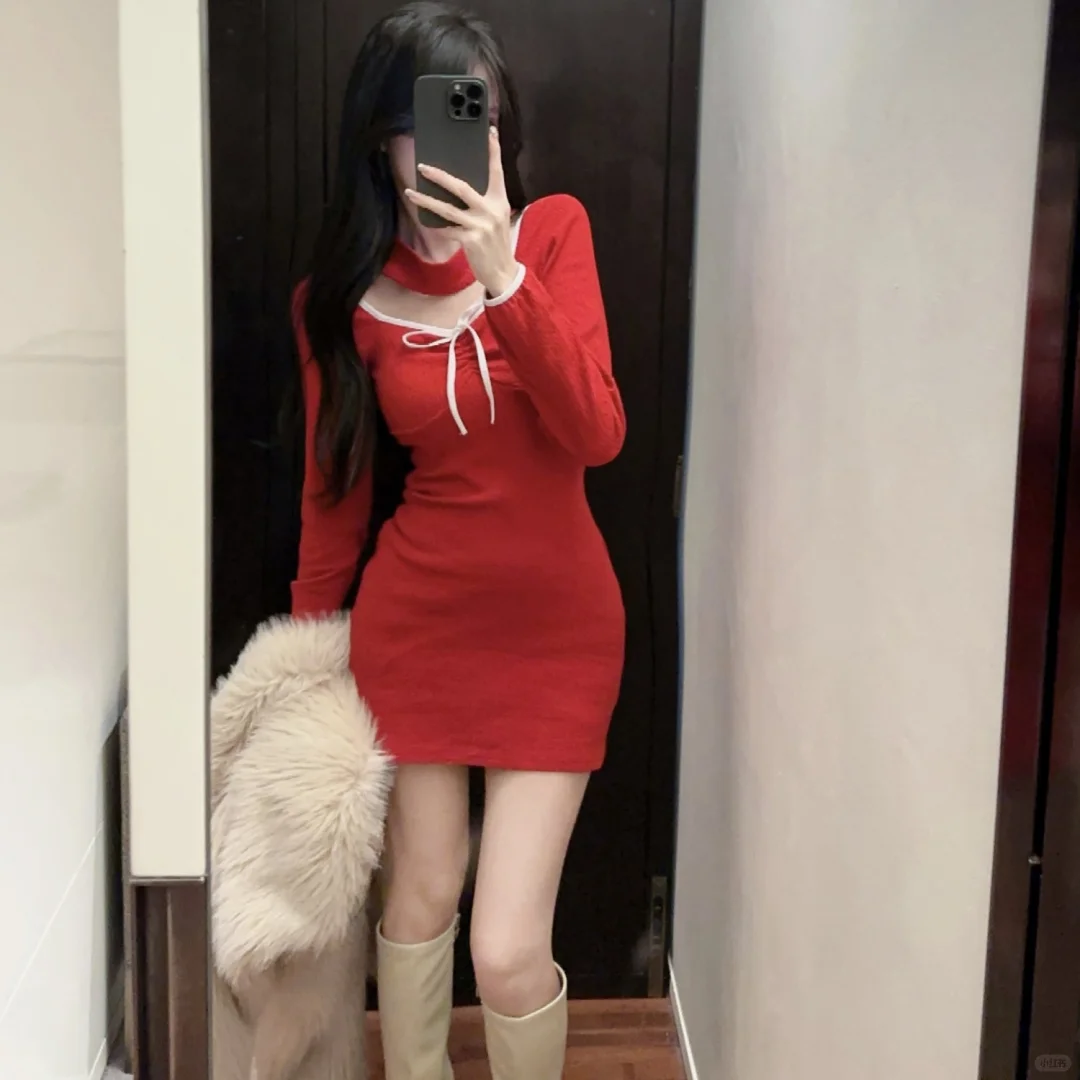 红色辣妹裙👗年会必备