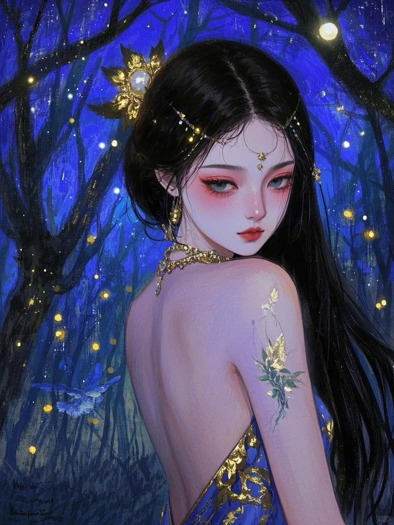 暗夜精灵，少女插画，女生头像