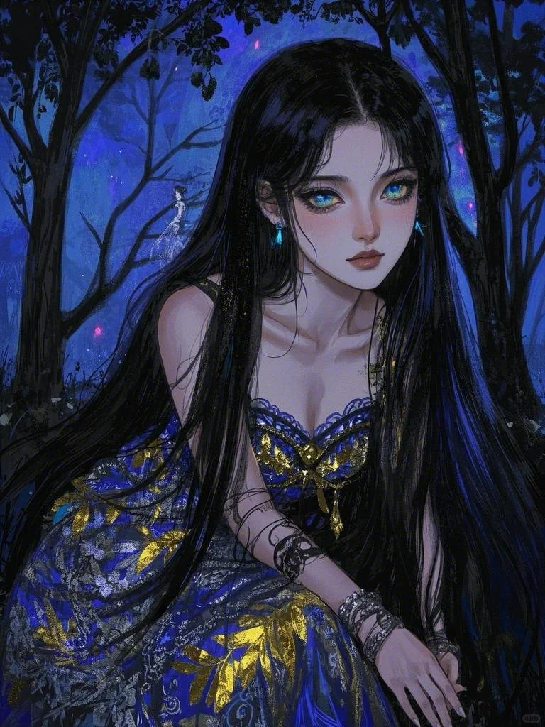 暗夜精灵，少女插画，女生头像