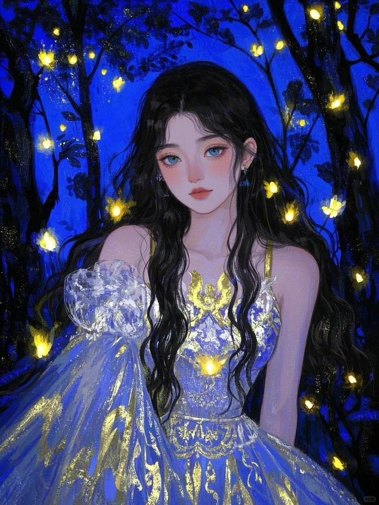 暗夜精灵，少女插画，女生头像