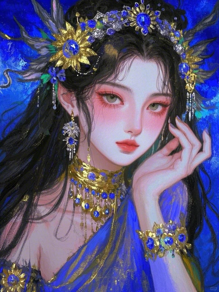 暗夜精灵，少女插画，女生头像