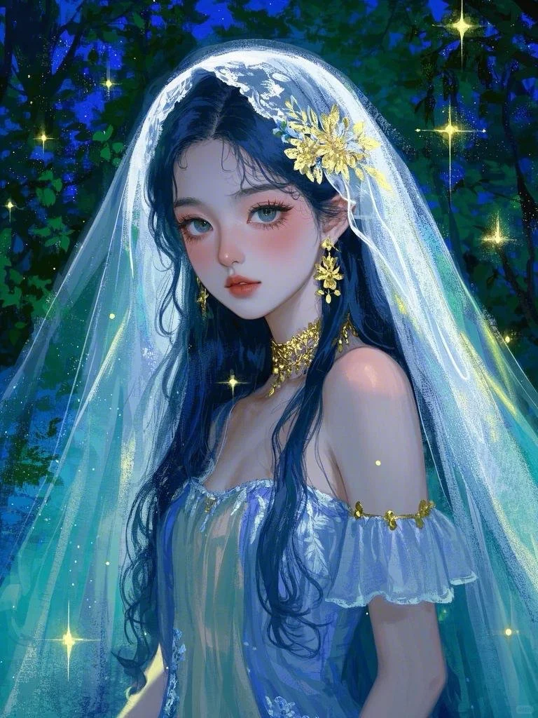 暗夜精灵，少女插画，女生头像