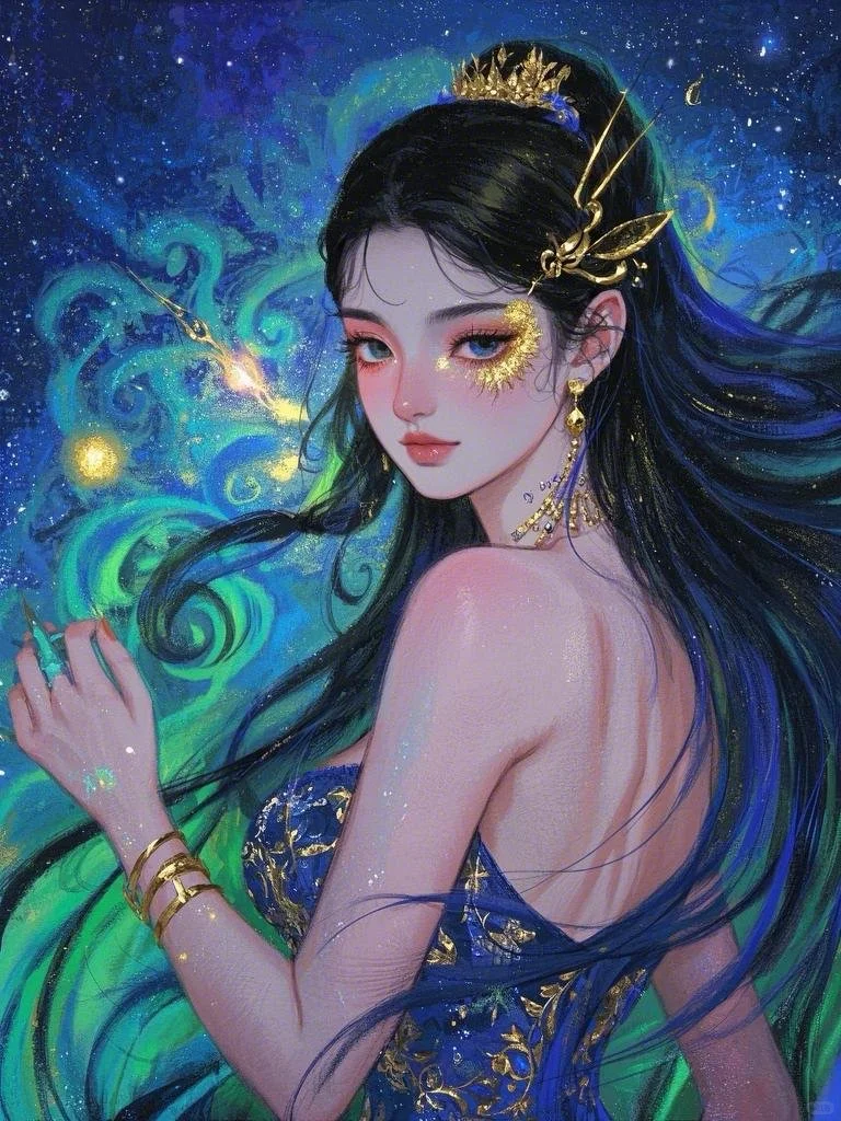 暗夜精灵，少女插画，女生头像