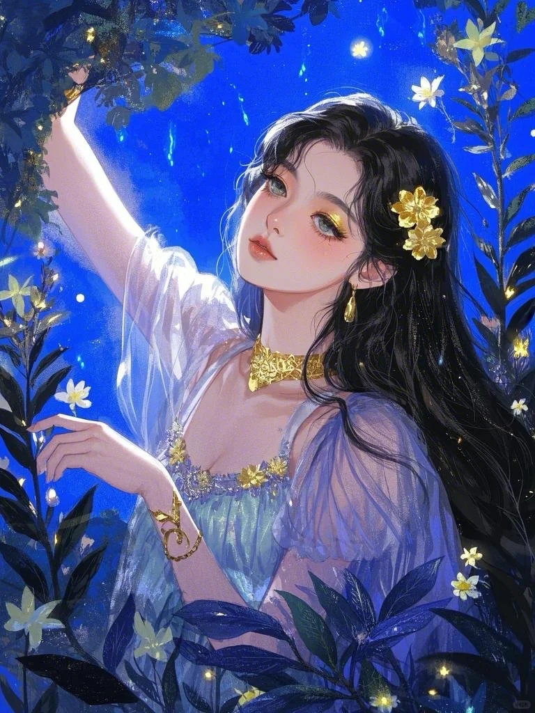 暗夜精灵，少女插画，女生头像