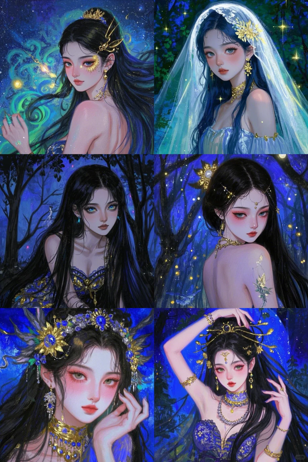 暗夜精灵，少女插画，女生头像