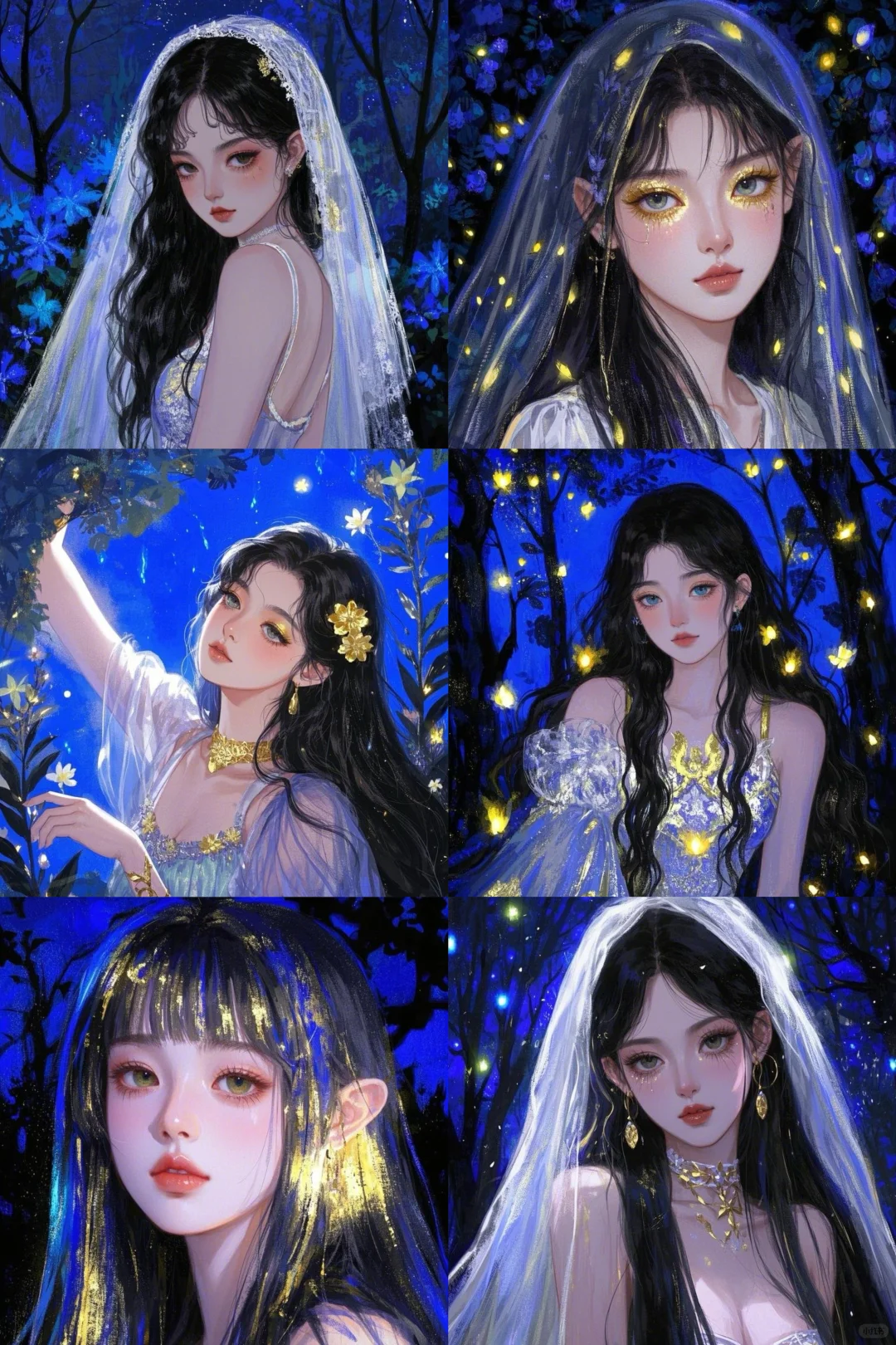 暗夜精灵，少女插画，女生头像