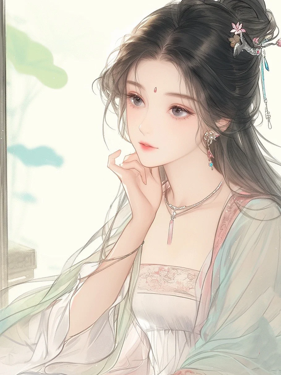 荷花少女｜古风清新夏日封面插画头像｜A149