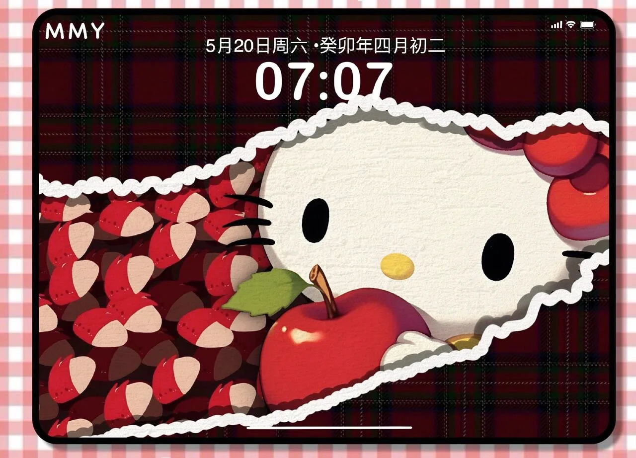 hello Kitty｜苹果兔壁纸太好看了叭！?